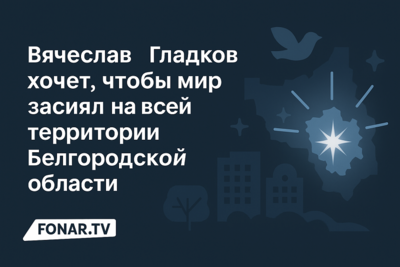 Вячеслав Гладков хочет, чтобы мир засиял на всей территории Белгородской области