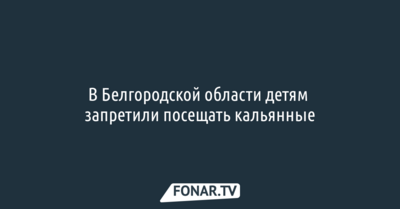 В Белгородской области детям запретили посещать кальянные