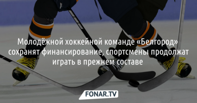 Молодёжной хоккейной команде «Белгород» сохранят финансирование