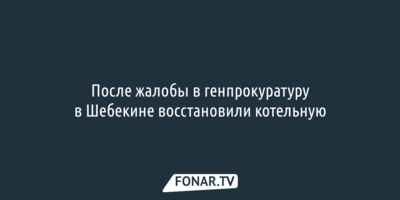 После жалобы в Генпрокуратуру в Шебекине восстановили котельную