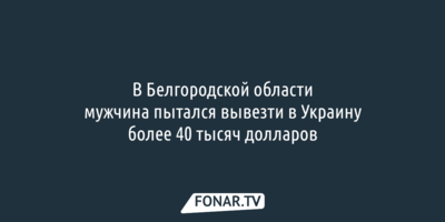 Мужчина пытался вывезти в Украину более 40 тысяч долларов