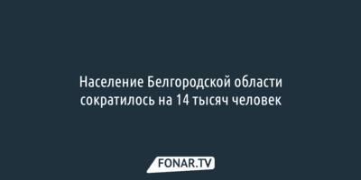 За 2023 год население Белгородской области сократилось на 14 тысяч человек