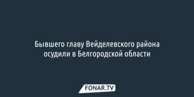 Бывшего главу Вейделевского района осудили в Белгородской области