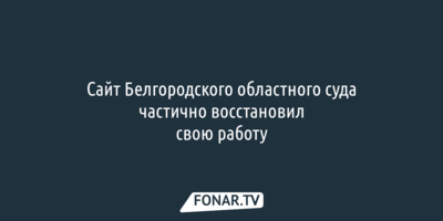 Сайт Белгородского областного суда частично восстановил свою работу