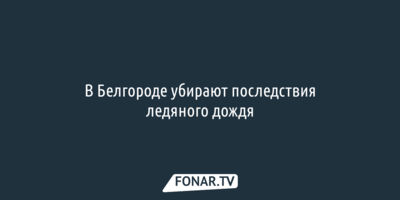 В Белгороде убирают последствия ледяного дождя
