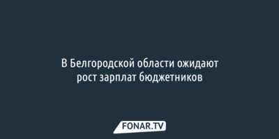 В Белгородской области ожидают рост зарплат бюджетников 