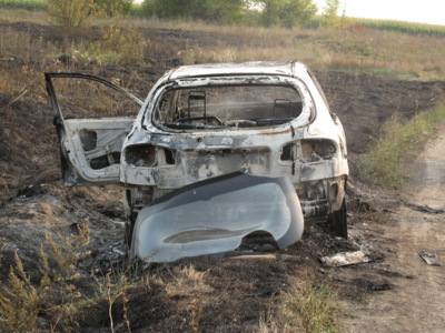​В Белгородской области сгорела угнанная машина