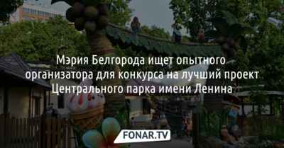 Мэрия Белгорода ищет опытного организатора для конкурса на лучший проект Центрального парка имени Ленина