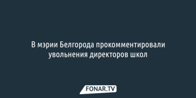 В мэрии Белгорода прокомментировали увольнения директоров школ