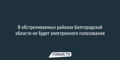 В обстреливаемых районах Белгородской области не будет электронного голосования