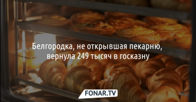 Белгородка, не открывшая пекарню, вернула 249 тысяч в бюджет