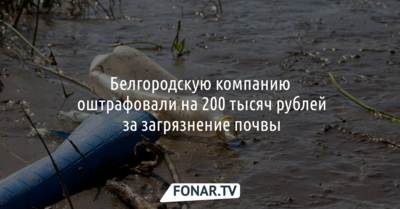 Белгородскую компанию оштрафовали на 200 тысяч рублей за загрязнение почвы