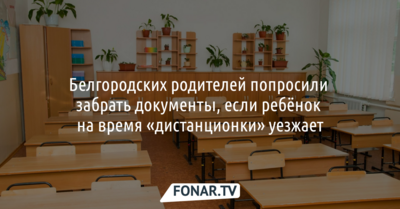 В минобре прокомментировали требование забирать документы ребёнка из школы, если он во время «дистанционки» уехал из Белгородской области