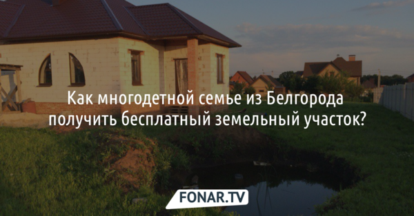 Как многодетной семье из Белгорода получить бесплатный земельный участок? [разбор] 