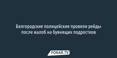 Белгородские полицейские провели рейды после жалоб на буянящих подростков