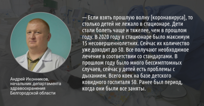 Андрей Иконников: «В Белгородской области дети стали чаще болеть коронавирусом»