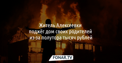 Житель Алексеевки поджёг дом своих родителей из-за полутора тысяч рублей