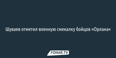 Шуваев отметил военную смекалку бойцов «Орлана»