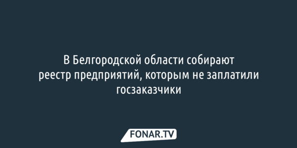 В Белгородской области формируют список предприятий, которым должен бюджет 