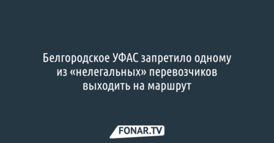 Белгородское УФАС запретило одному из «нелегальных» перевозчиков выходить на маршрут