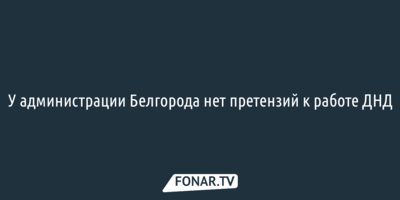 У администрации Белгорода нет претензий к работе ДНД