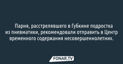 В белгородском УМВД прокомментировали ситуацию с расстрелом подростка из пневматического оружия