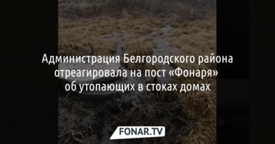 Администрация Белгородского района отреагировала на пост «Фонаря» об утопающих в стоках домах