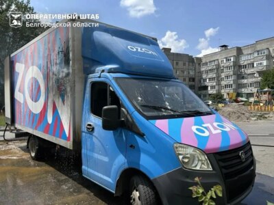 В Белгородской области при атаке ВСУ пострадал водитель и загорелась ГАЗель Ozon