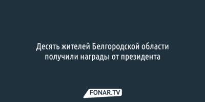 Десять жителей Белгородской области получили награды от президента