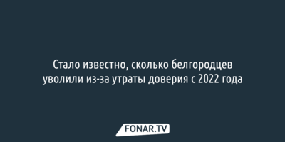 Стало известно, сколько белгородцев уволили из-за утраты доверия с 2022 года