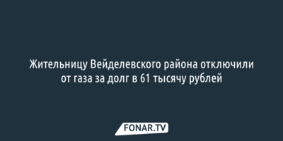 Жительницу Вейделевского района отключили от газа за долг в 61 тысячу рублей