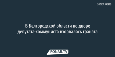 В Белгородской области во дворе депутата взорвалась граната
