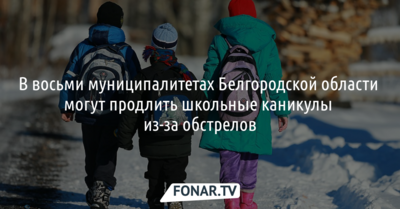 В восьми муниципалитетах Белгородской области могут продлить школьные каникулы из-за обстрелов