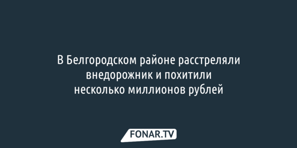 В Белгородском районе расстреляли внедорожник и похитили несколько миллионов рублей