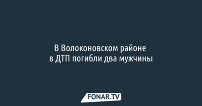 В Волоконовском районе в ДТП погибли два мужчины