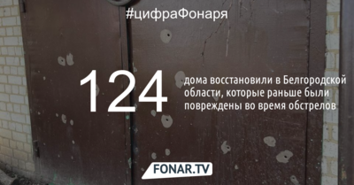 В Белгородской области восстановили 124 повреждённых во время обстрелов домов