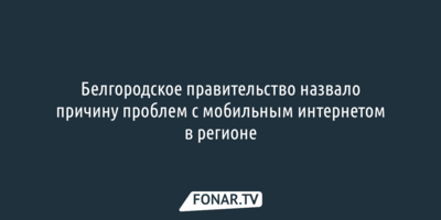 Белгородское правительство назвало причину проблем с мобильным интернетом в регионе