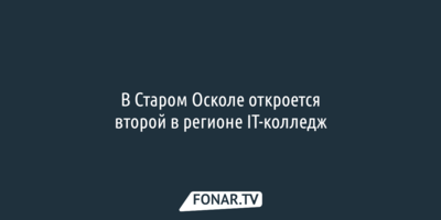 В Старом Осколе откроется второй в регионе IT-колледж