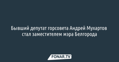 Бывший депутат горсовета Андрей Мухартов стал заместителем мэра Белгорода