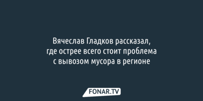 Вячеслав Гладков рассказал, где острее всего стоит проблема с вывозом мусора в регионе