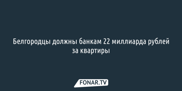 Белгородцы должны банкам 22 миллиарда рублей за квартиры 