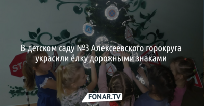В детском саду №3 Алексеевского горокруга украсили ёлку дорожными знаками