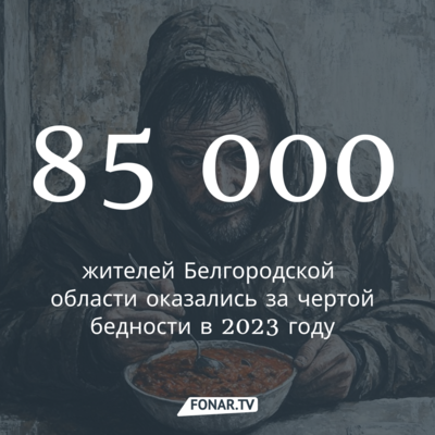 В 2023 году за границей бедности в Белгородской области оказались больше 85 тысяч человек