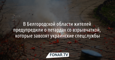 Белгородцев предупреждают о петардах со взрывчаткой, которые якобы завозят украинцы