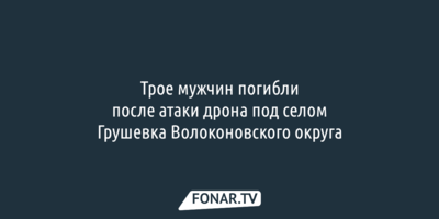 В Белгородской области при атаке дрона погибли три мужчины