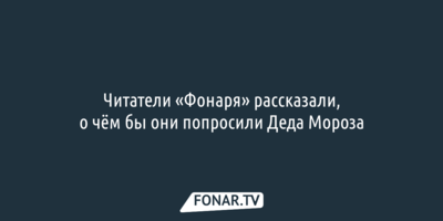 Читатели «Фонаря» рассказали, о чём бы они попросили Деда Мороза