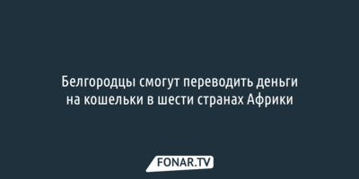 Белгородцы смогут переводить деньги на кошельки в шести странах Африки