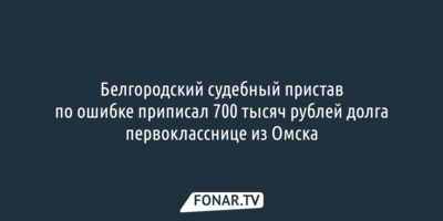 Белгородский судебный пристав по ошибке приписал 700 тысяч рублей долга первокласснице из Омска 