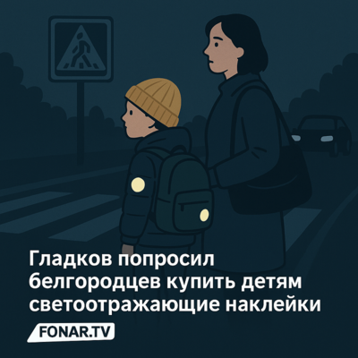 Гладков попросил белгородцев купить детям светоотражающие наклейки