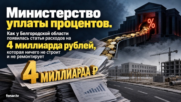 Почти миллиард за право занять четыре. Сколько Белгородская область платит банкам за свои долги?